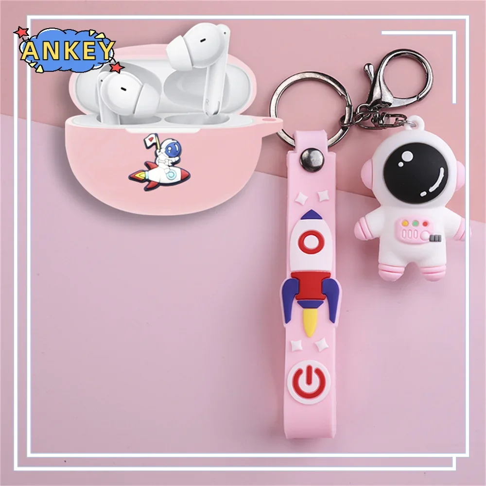 for Oppo Enco Free2 Free2i Case Cute Cartoon Earphone Cover Earphone Wireless Headphone Box with Lovely Doll Keychain