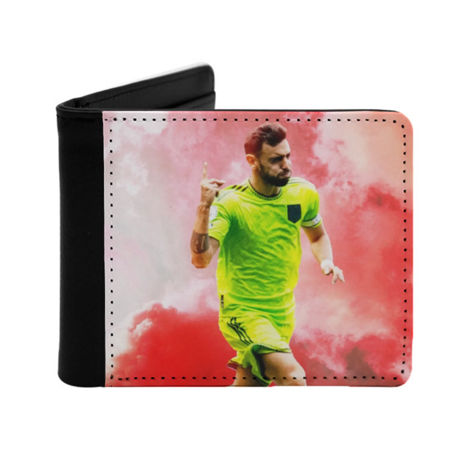 Fernandes New Print Wallet Short Men Wallets Credit Card Holder Purses Maguire Harry Maguire Funny Meme Ronaldo Old Man U