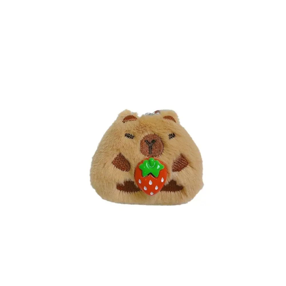 Kawaii Cartoon Capybara Doll Pendant Gifts Stuffed Toys Capybara Plush Keychain Schoolbag Accessories Car Key Ring