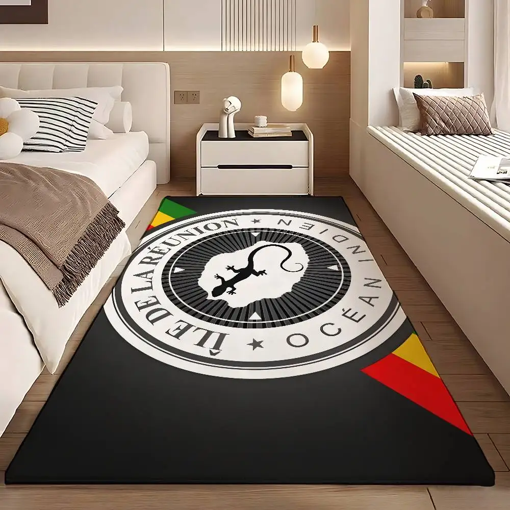 974 جزيرة ريونيون الكلمة حصيرة الحمام ماصة حصيرة بسيطة باب الأوساخ مقاومة حصيرة المنزل المطبخ حصيرة القدم حصيرة دخول حصيرة #5