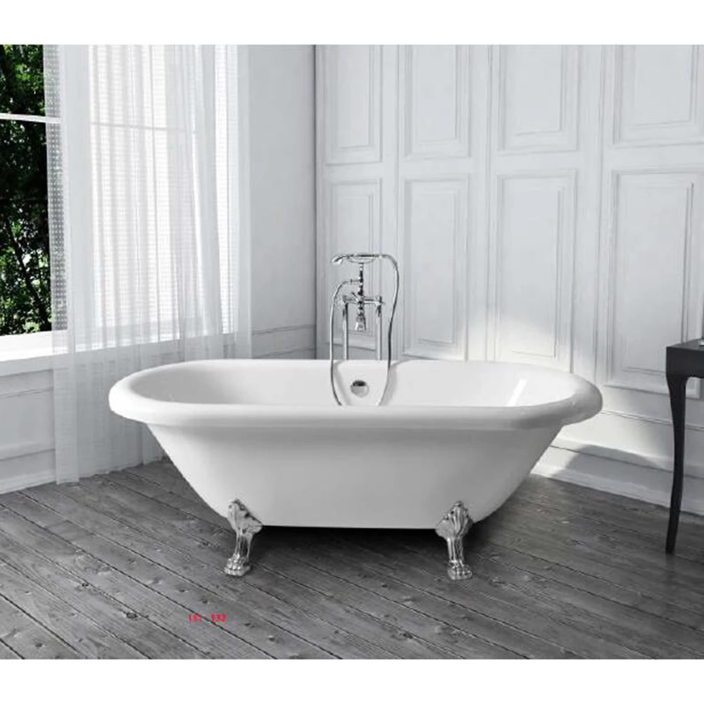 1900X840X680mm Acrylic Fiberglass Resin Ellipse Bathtub Freestanding Seamless Soaking Tub RS6531A