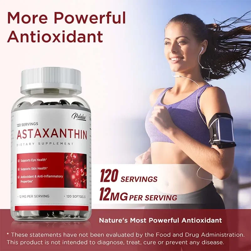 Astaxanthin Capsules 12mg - Antioxidant, Protect Eye, Skin, Joint and Cardiovascular Health, Accelerate Metabolism - Image 6