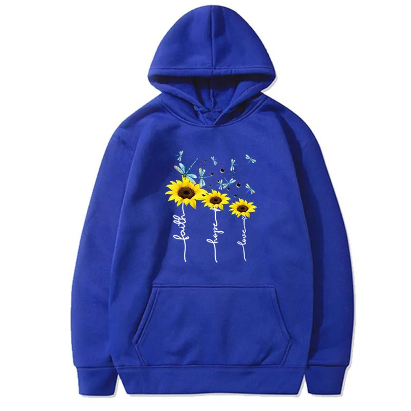 Fashion Sunflower Dragonfly Printed Hoodies Men Woman Streetwear Hoodie Sweatshirts Harajuku Pullover Unisex Tracksuit Clothing