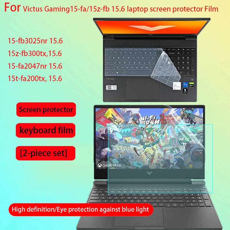 

For HP Victus Gaming 15t-fa200/15-fa2047nr 15.6" screen protector film 15z-fb300 keyboard film 15-fb3025nr notebook anti-scratch