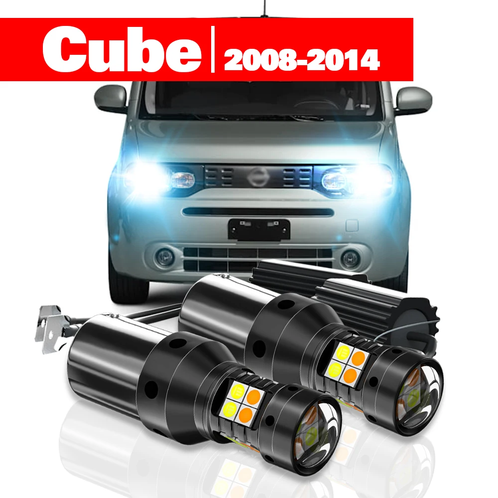 Für Nissan Cube 2008-2014 2 Stück LED Dual-Mode Blinker + Tagfahrlicht DRL 2009 2010 2011 2012 2013 Zubehör
