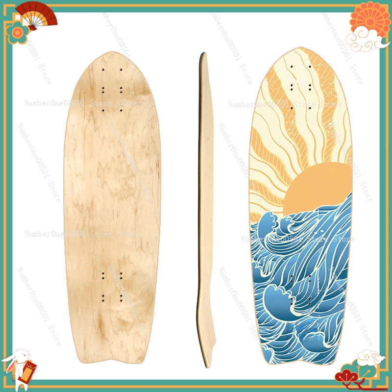 

Дека для сёрфскейта 32 дюйма, канадский клен, неглубокий U-образный конкейв, 25/82 см, двойной кик, лонгборд