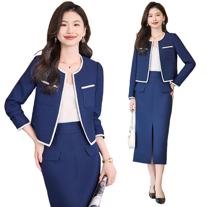 Office Skirt Sets 2 Piece for Women Long Sleeve Short Blazer And Skirt Formal Jacket Outfits for Business Wedding Sets