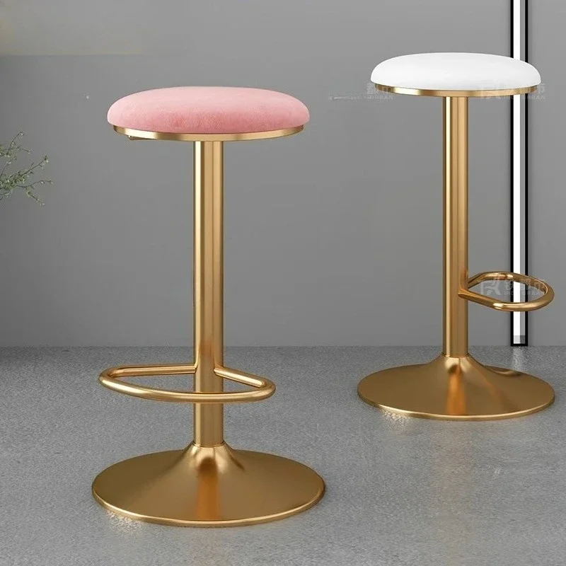 

Nordic Modern Bar Stool Adjustable Swivel Bar Stool Luxury Velvet Counter Height Stool for Home Bar Cafe Living Room