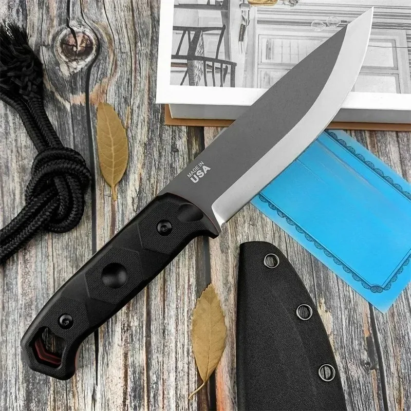 

Портативный уличный EDC нож Brakimo высокой твердости, прямой нож с лезвием D2, фиксированный нож с ножнами, инструмент для кемпинга, охоты и выживания