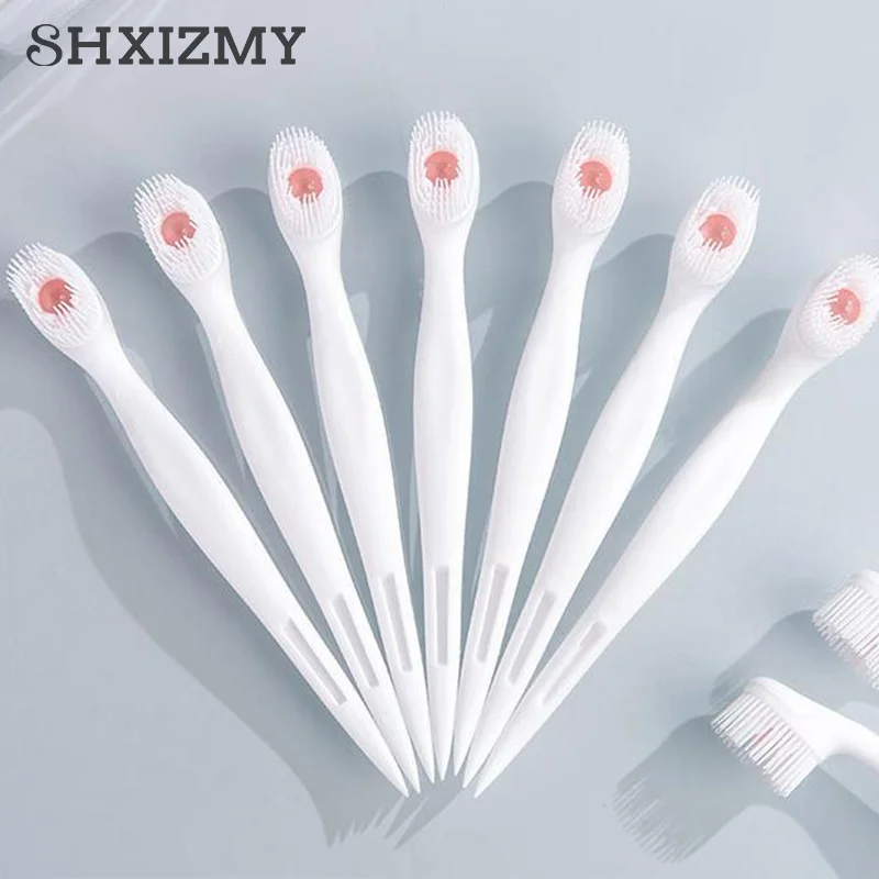 

Double-Headed Toothbrush Explosive Bead Soft Bristles Portable Disposable Toothbrush Silicone Toothbrush Oral Hygiene Cleaning