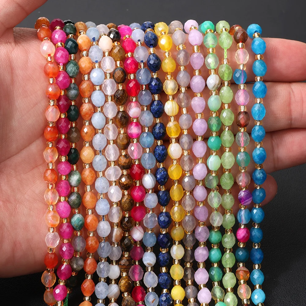 

Faceted Oval Tiger Eye Beads 5x6mm Natural Stone Agates Quartz Loose Beads for Bracelet Necklace Earrings Making Supplies