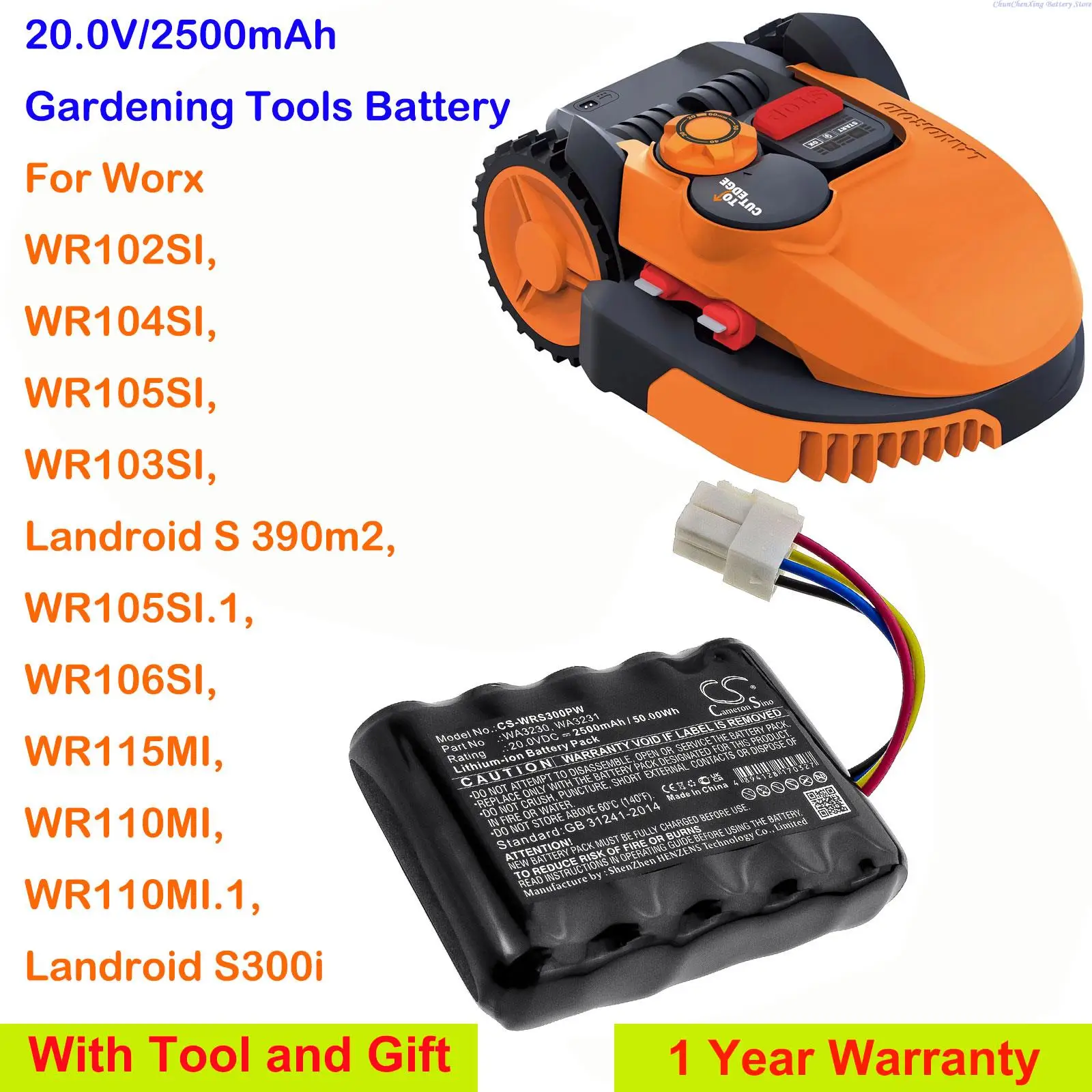 

2500mAh Gardening Tools Battery WA3230 for Worx WR100SI,WR101SI,WR102SI,WR104SI,WR105SI,WR103SI,WR105SI.1,WR106SI