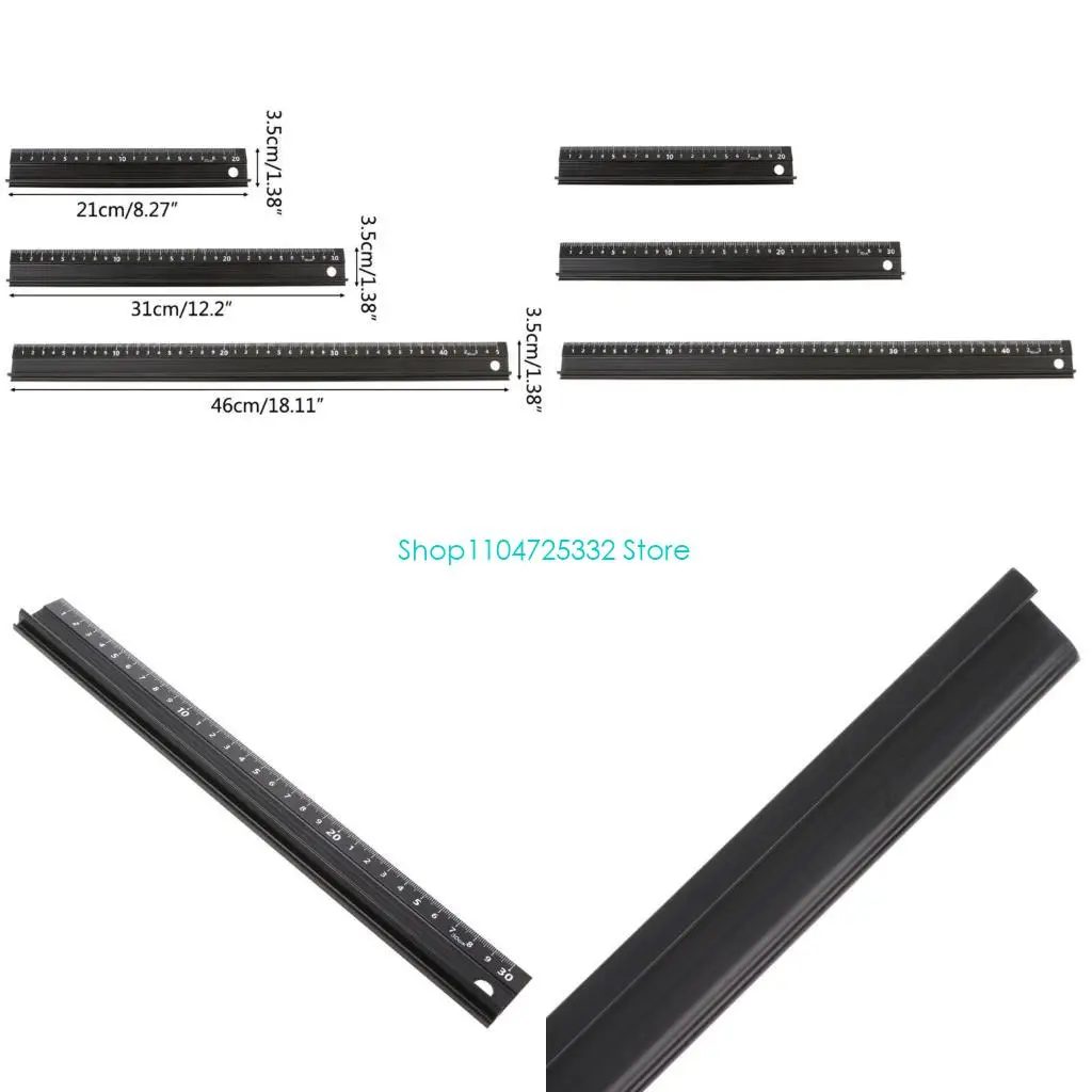 

P5EA Aluminum Alloy Straight Ruler Multifunctional for Protection Anti Slip Drawing T