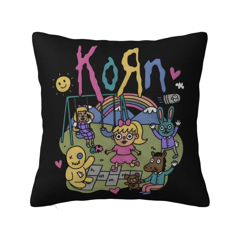 Custom Luxury Korns Heavy Metal Music Hard Rock Roll Sofa Cushion Cover Velvet Band Pillow Case