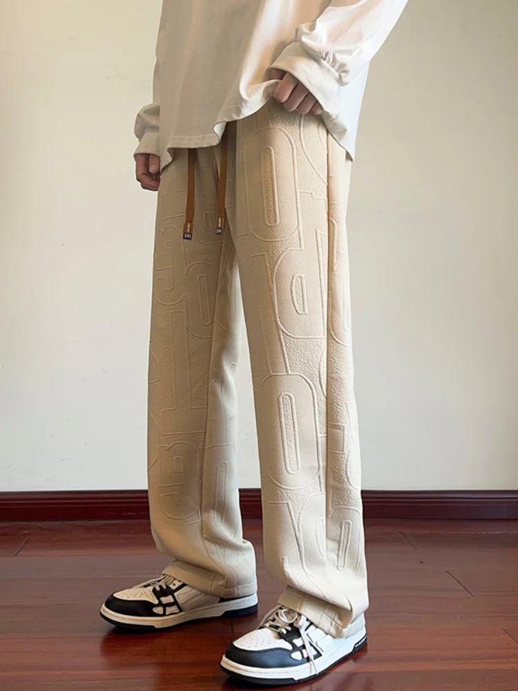 

American High Street Men's Summer New Trendy Loose Straight Leg Wide Leg Long Pants Versatile Drape Sports Casual Pants