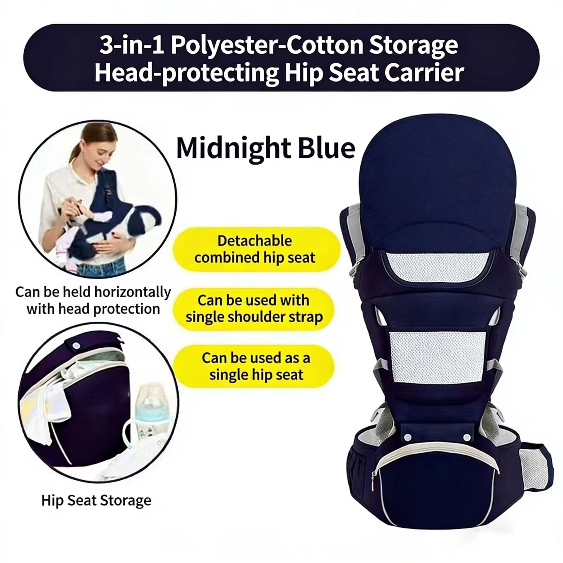 Baby Carrier Ergonomic Infant Multifunctional ToToddler Kangaroo Bag Waist Stool Newborn Accessories Multi-use Before and After