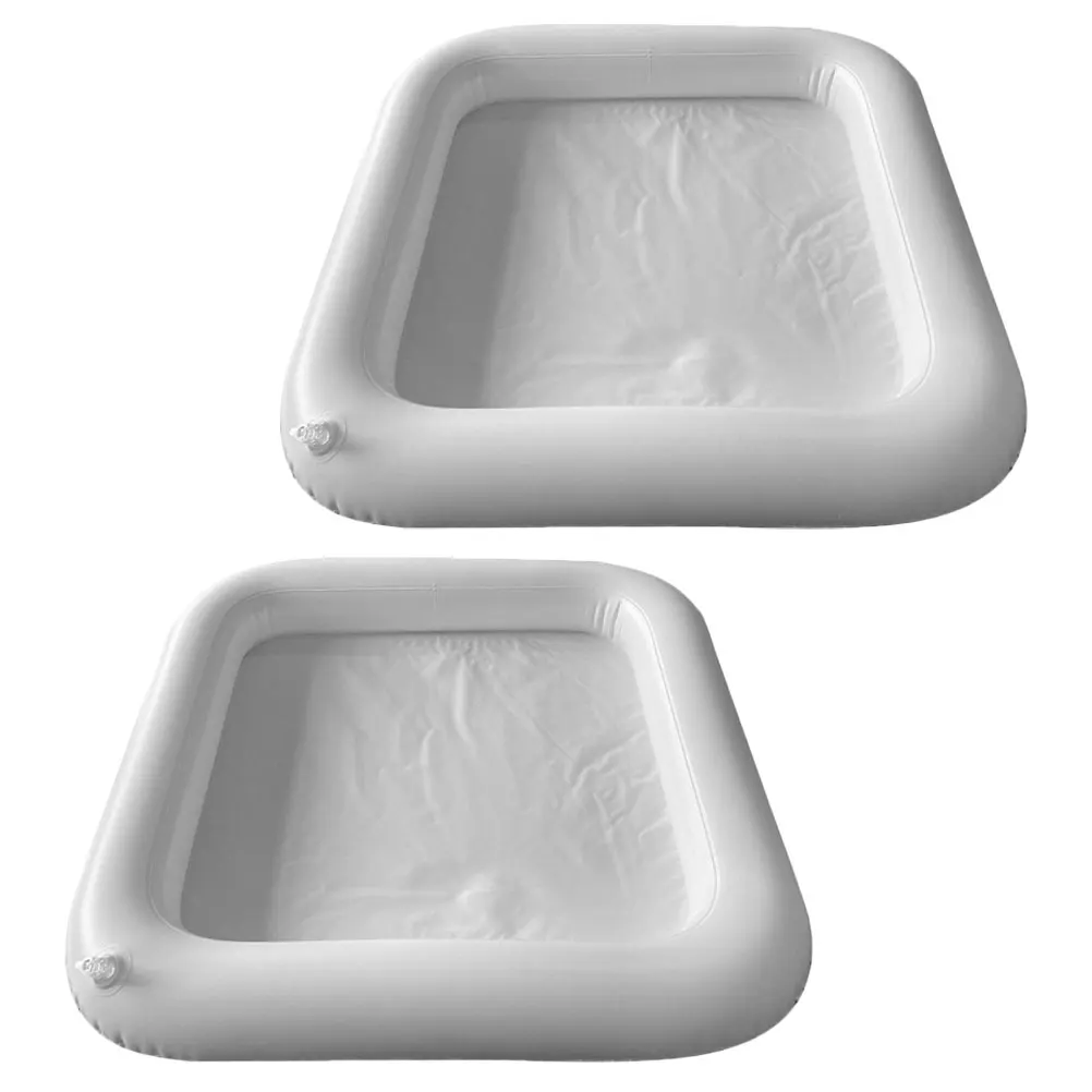 

2pcs Inflatable Ice Bar Tray Pool Party Supplies Salad Cooler Beverage Holder Thickened PVC Portable Foldable Outdoor Picnic