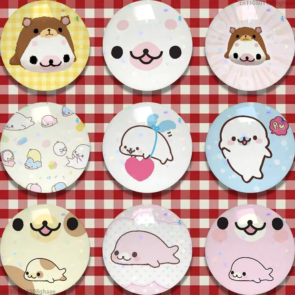 

PINK Kawaii M-Mamegoma 25mm 75mm 44mm 58mm 32m Coin Badges Personalized Handmade Round Brooches Pins Accessory