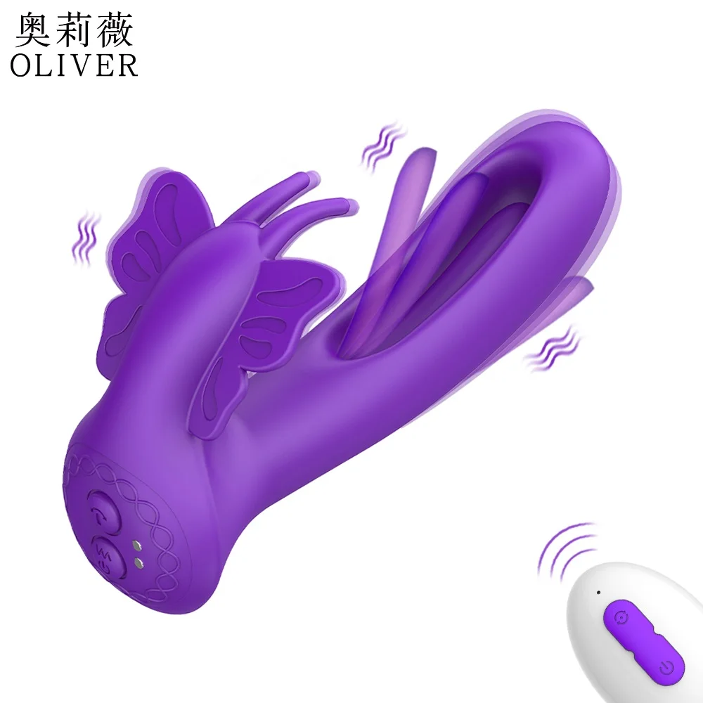 Wearable Tapping Flapping Butterfly Vibrator Sex Toys for Women 18 Mode Remote Control Clitoris Stimulator G Spot Massager Adult