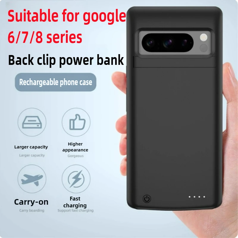 

For Google Pixel 7 Pro 6 Pro Smart Battery Charger Case Portable Power Bank Charging Cover External Spare battery 10000mAh
