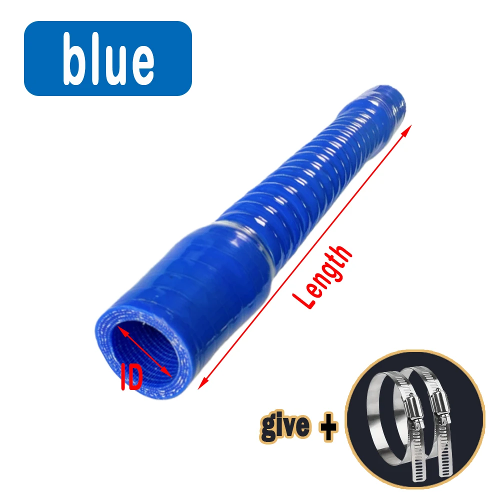 ID16 ~ 75mm Blauw Zwart Universele Siliconen Flexibele Slang Auto Luchtinlaatpijp Radiator Buis Intercooler staaldraad gegolfde Buis