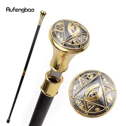 Golden Freemasonry Freemasons Eyes Totem Relief  Walking Stick with Hidden Plate Self Defense Fashion Cane Cosplay Crosier 93cm