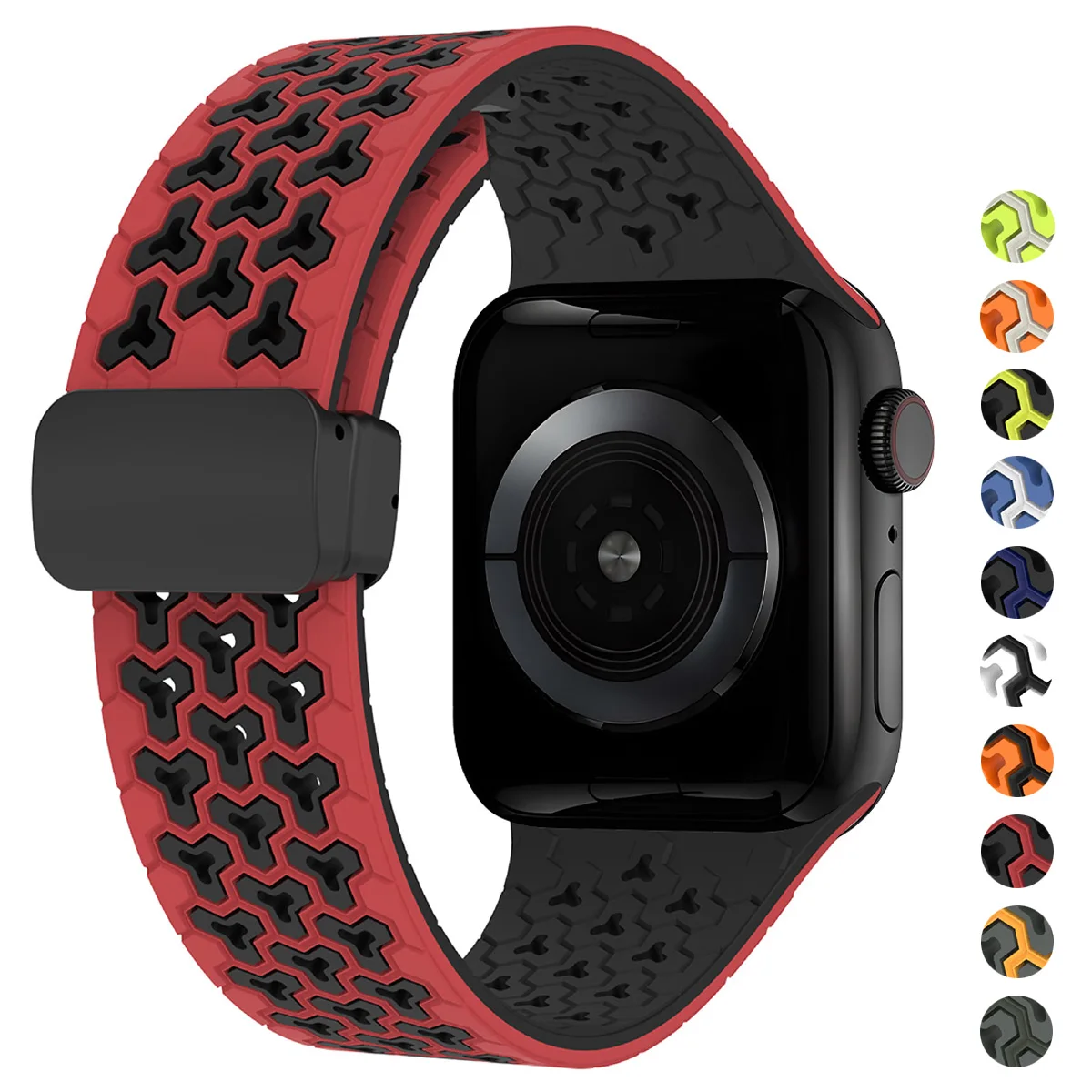 Two-tones Silicone Strap for Apple Watch Band 49mm 46 45 44 42mm Magnetic Bracelet Correa for IWatch Ultra3/2 11 10 9 8 SE 7 6 5