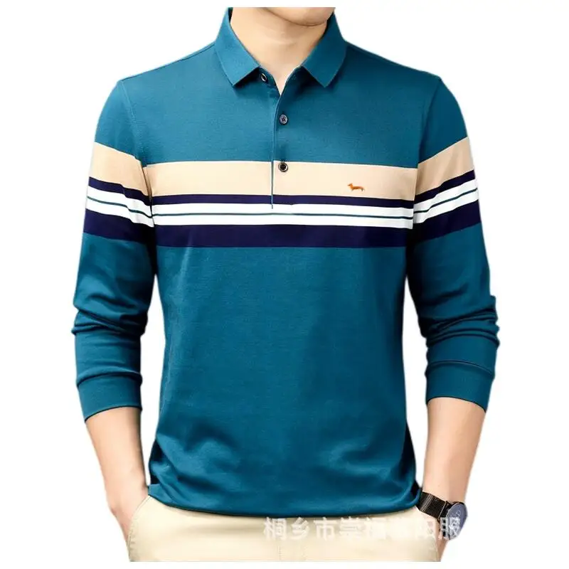 New Summer Men polo camicie Casual manica lunga in cotone Harmont Slim Fit traspirante Blaine ricamo camicie di marca