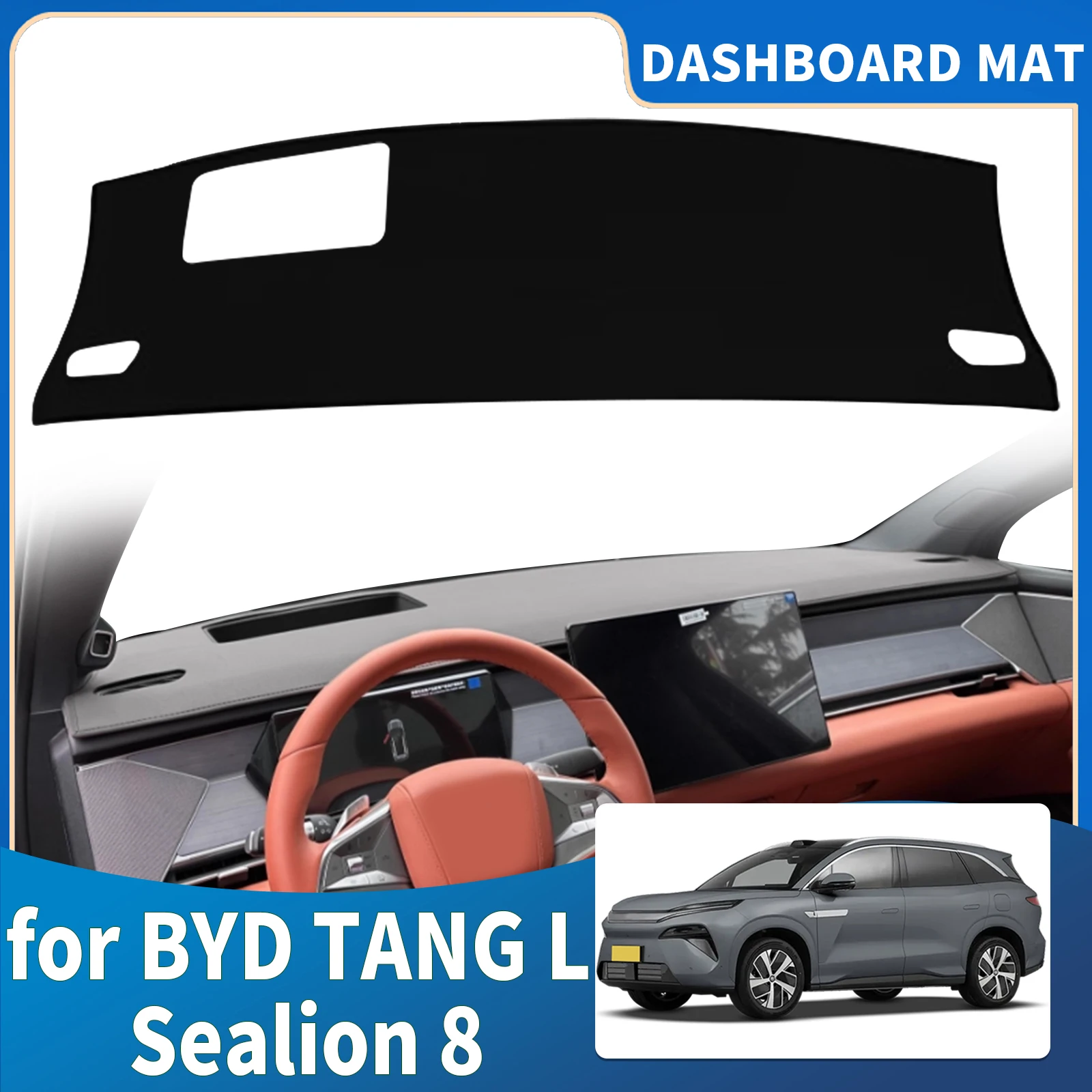 

for BYD TANG L EV DM-i Sealion 8 2025-2026 Accessories Dashmat Dashboard Cover Pad DashMat Sunshade Protective Carpet Leather