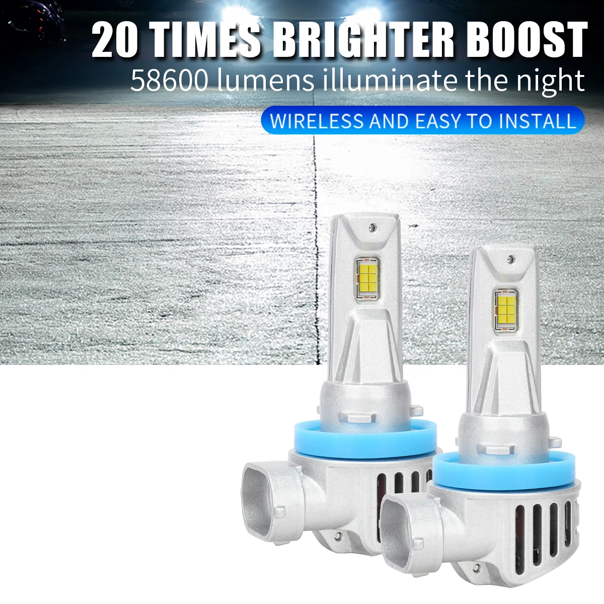 

2pcs H4 LED Car Headlights Bulb 9005 HB3 9006 HB4 LED Headlights 6000K White DRL High and Low Beam Light 65W Fog Lamp 12V
