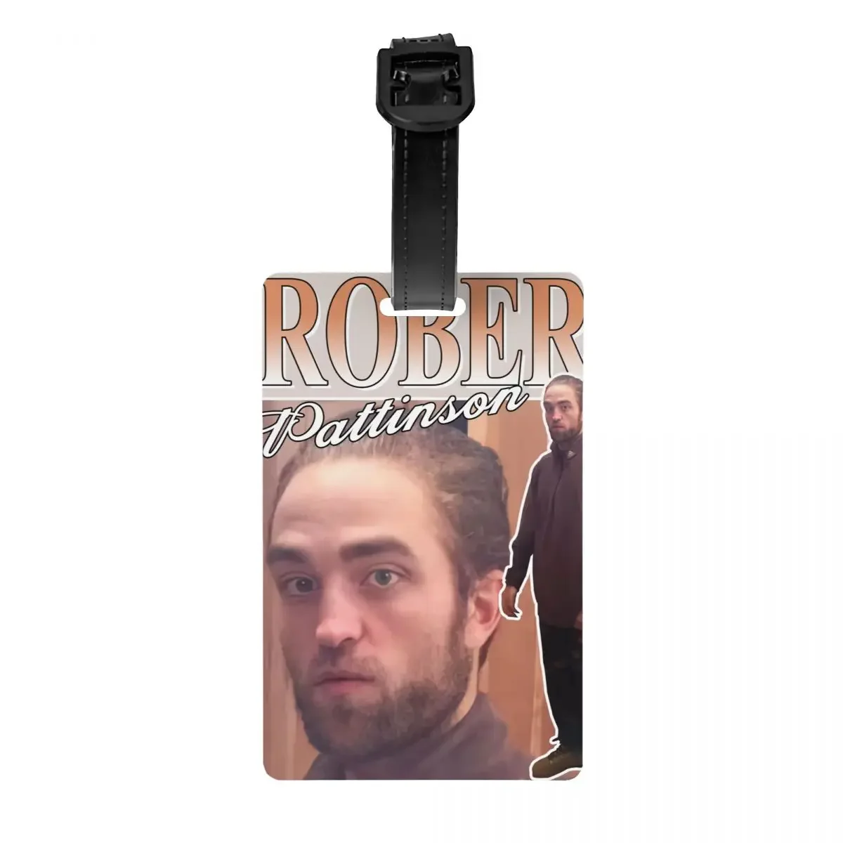 

Funny Robert Pattinson Standing Meme Luggage Tags for Travel Suitcase Vintage Rob Privacy Cover Name ID Card