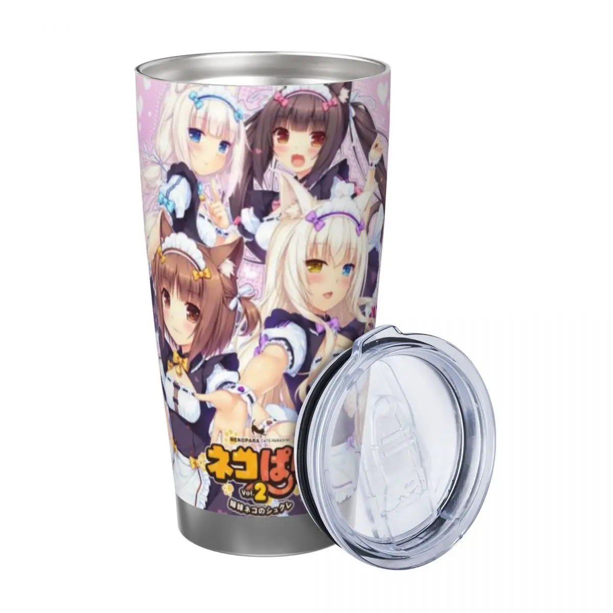 Anime Nekoparas Kawaii Cute 20oz Cup Large Capacity Car Mug Leak-proof Juice Coffee Cup Food Grade