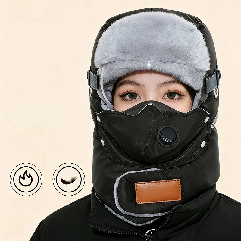 Winter Cycling Cap Children's Warm Cold-proof Cap Pullover Electric Car Cycling Warm Cold-proof Mask Flight Cap