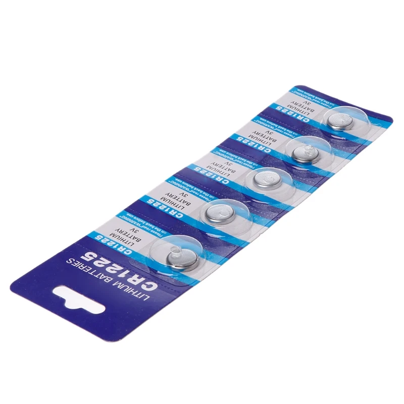 5 Pack Multi Purpose Coin Battery 3V Button Battery for Electronic Device CR1225 Household Lithium Button Coin Cell