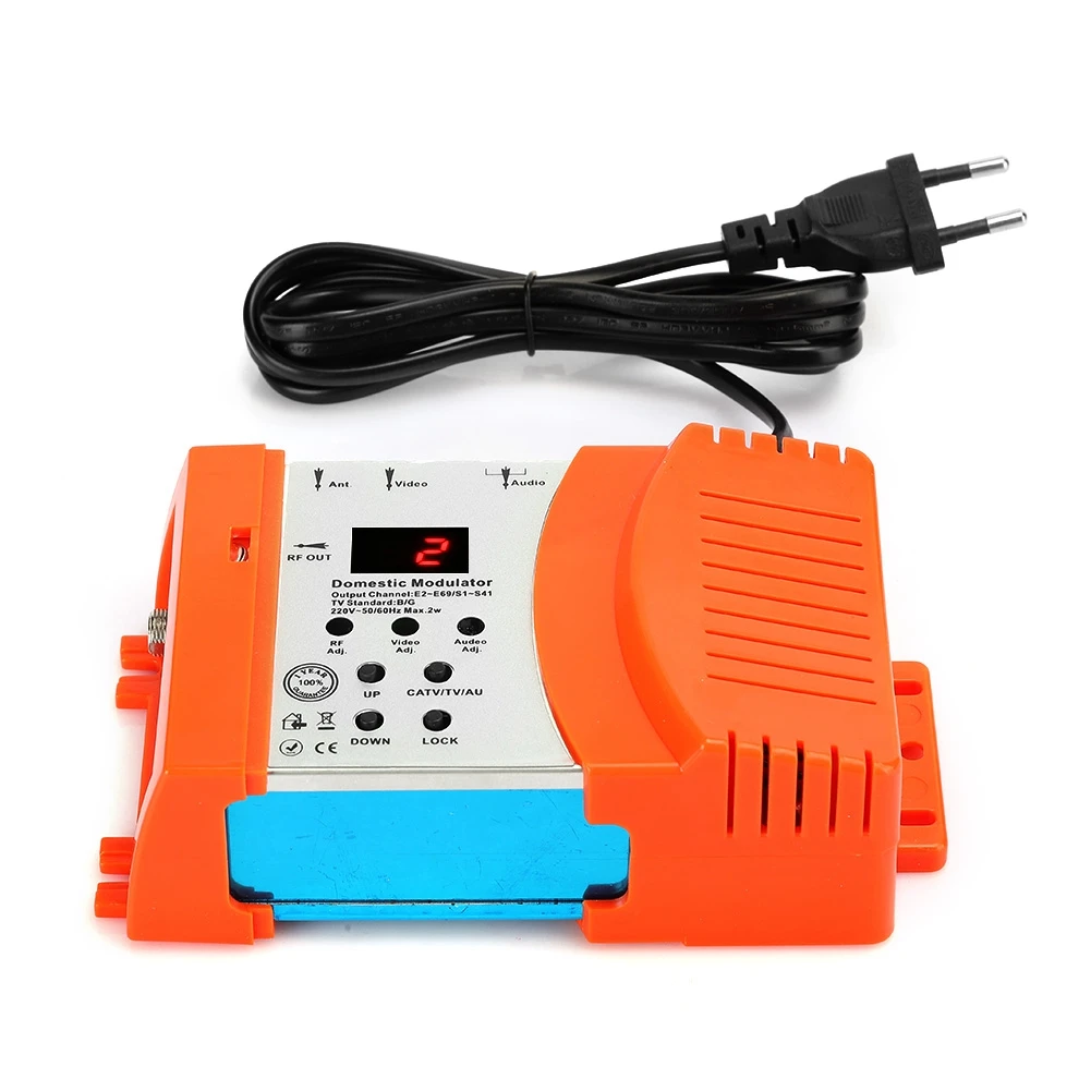 M66 ABS Professional Humanized AV TO RF Home Modulator VHF/UHF Working Frequency EU Plug Power Supply Voltage 250V