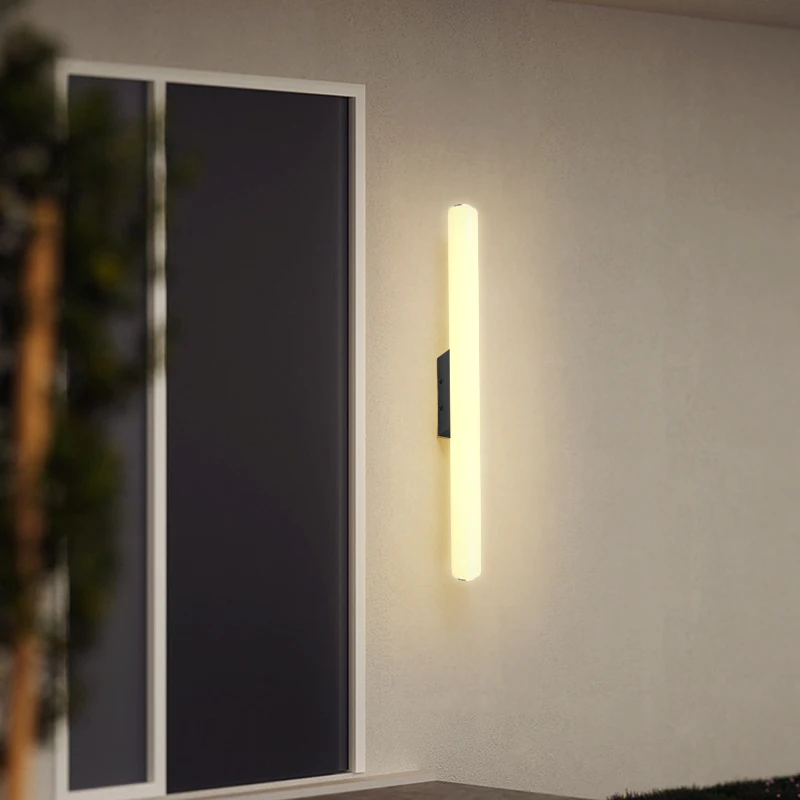 Lámpara de pared larga impermeable para jardín al aire libre, fuente de luz LED, estilo nórdico moderno/espejo frontal para sala de estar, Fondo de TV IP65