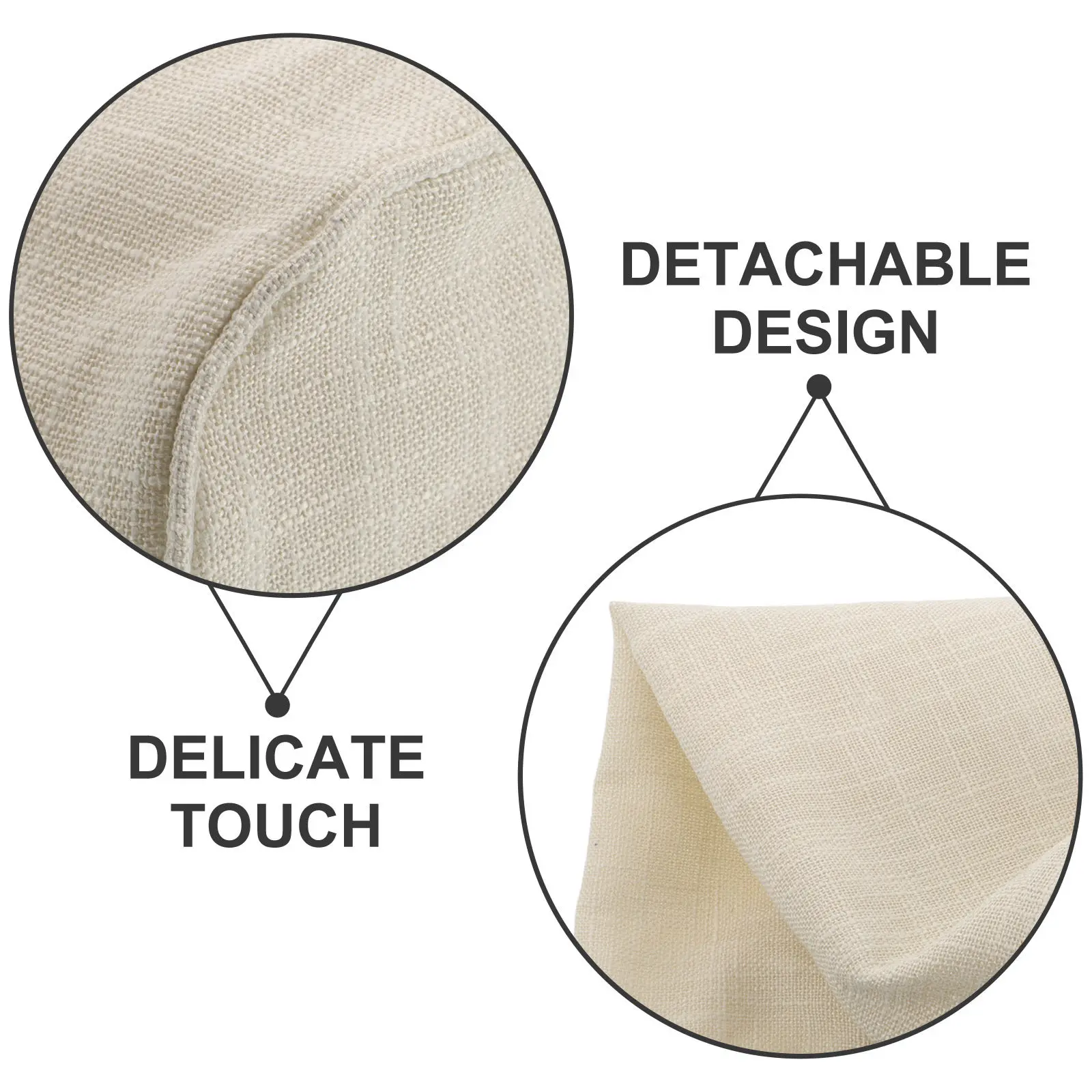 linen pillowcase Round Pillow Cover Cylindrical Lumbar Pillow Protector Soft Breathable Neck Roll Pillowcase For Home Bed Sofa