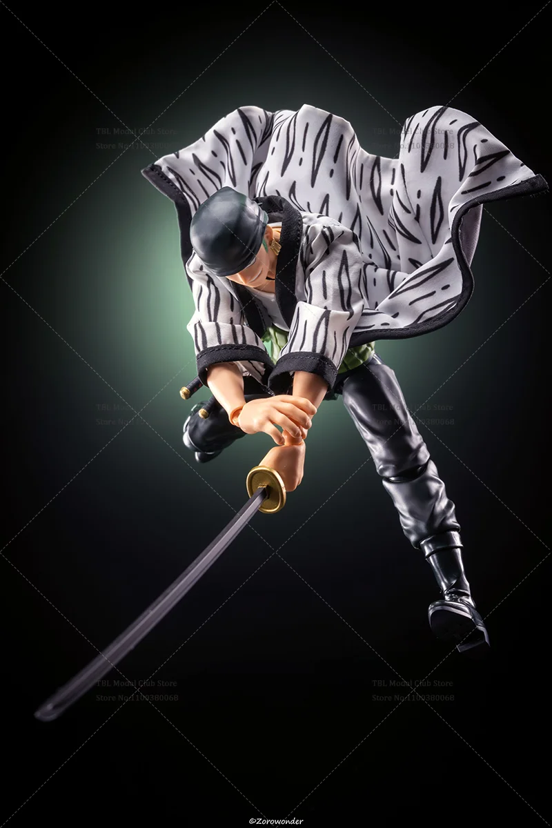 1/12 스케일 남성 의류 종교 망토 원피스 Roronoa Zoro Swordsman 일본 애니메이션 SHF 6 인치 액션 피규어 군인