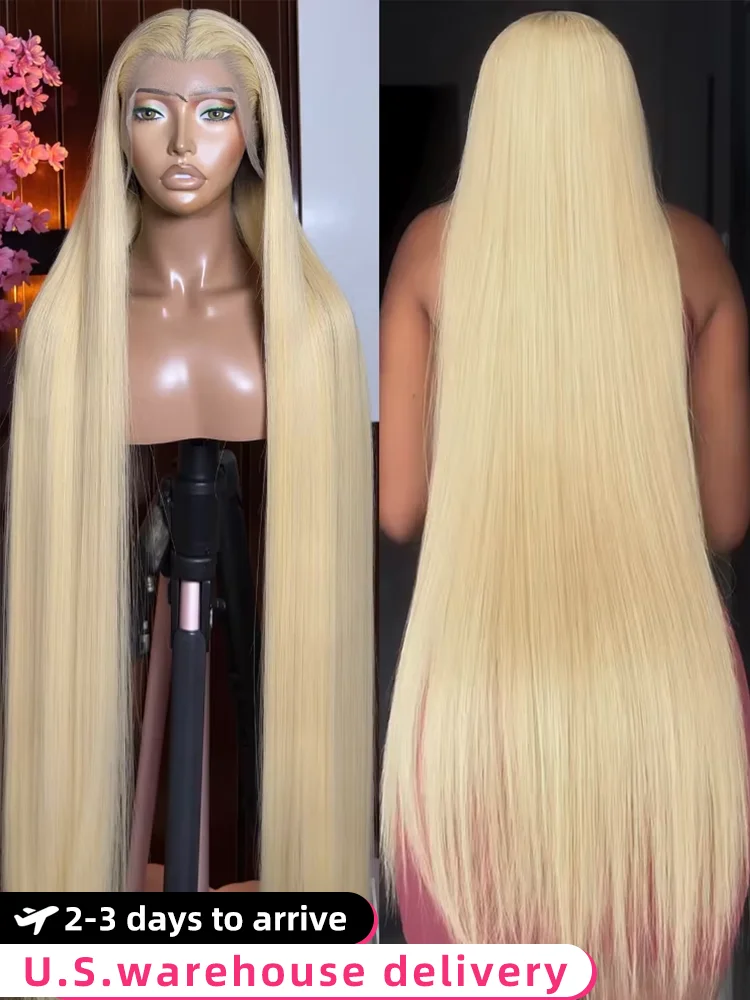 

613 Blonde 280 Density 13x6 Hd Transparent Wigs Lace Front Human Hair Wig 30 40Inch Bone Straight Lace Frontal Human Hair Wigs