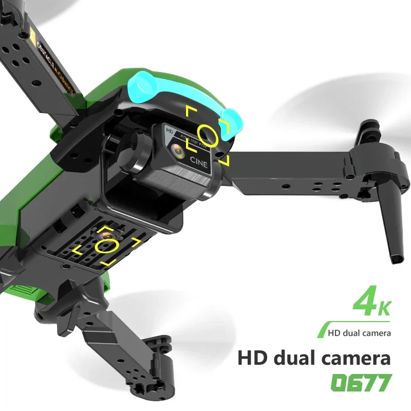 0677 2.4G Drone telecomandato 4K Fotocamera Luci a LED Quadcopter Evitamento ostacoli con custodia Giocattoli per bambini Giochi all'aperto Regali