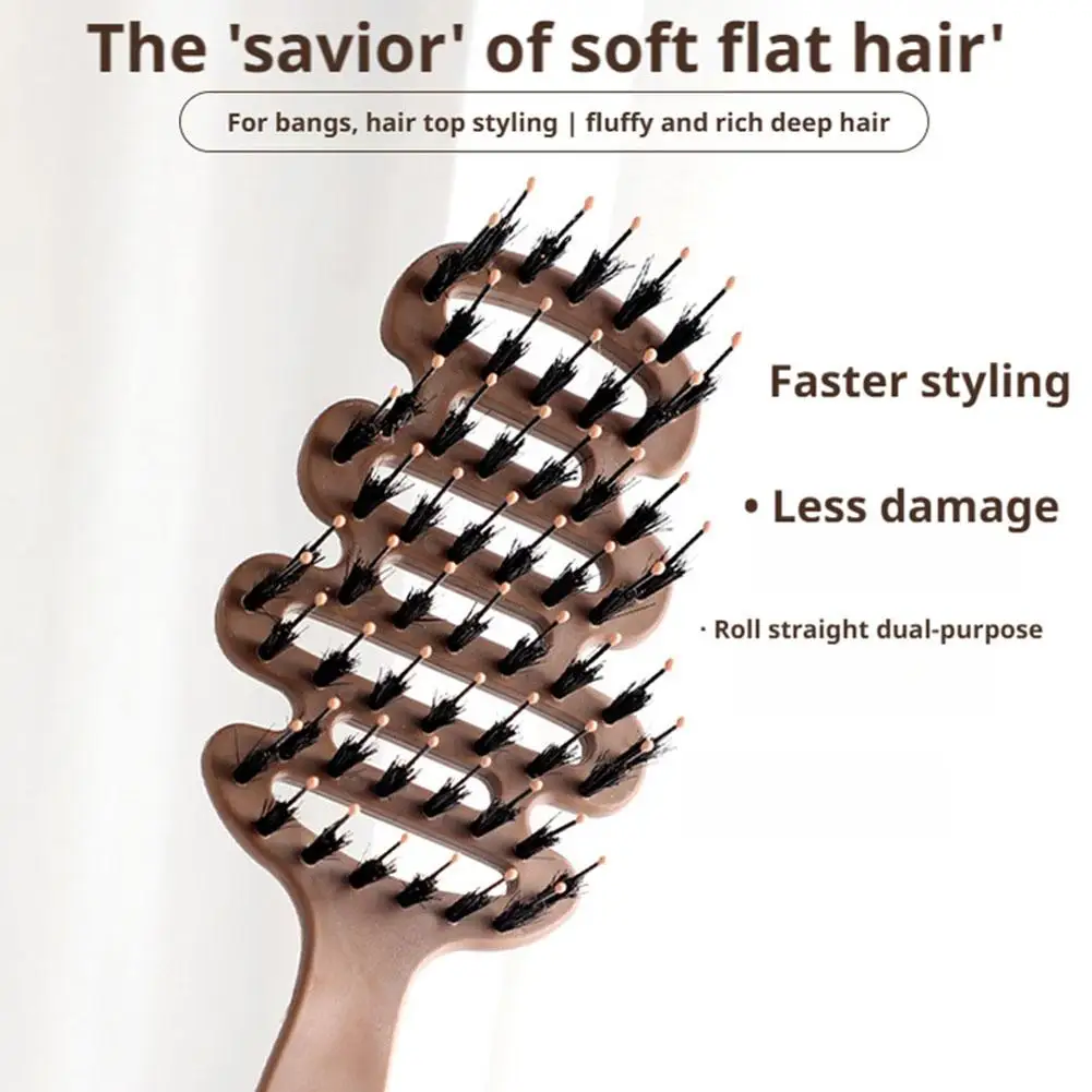 

Расческа с щетиной для ухода за волосами, массажная расческа для гладких волос, статическая электрическая стойкость, расческа из щетины сосновой шишки, профессиональный салонный инструмент