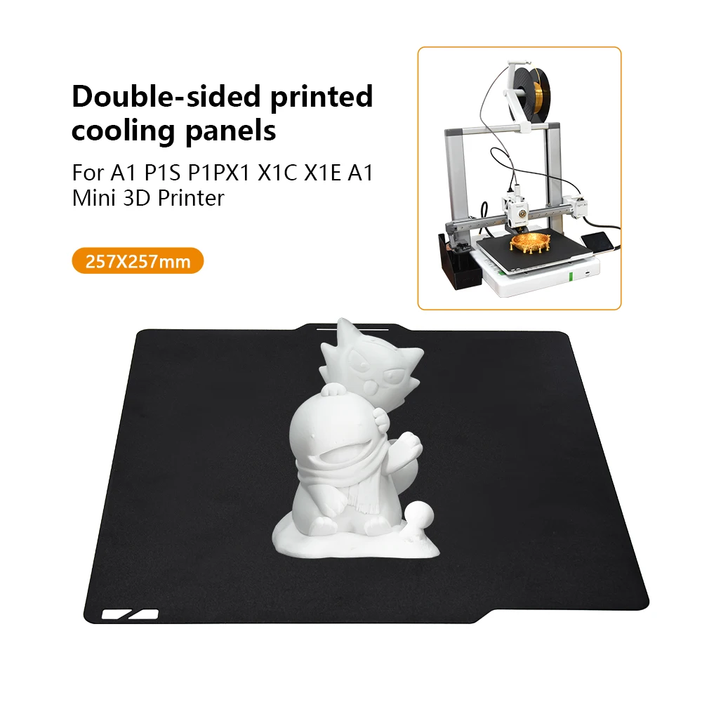 

For BambuLab 257x257mm Dual-Sided PEI Build Plate for Bambu Lab P1P/P1S/A1/X1C/X1E Low Temp Printing Smooth Spring Steel Sheet
