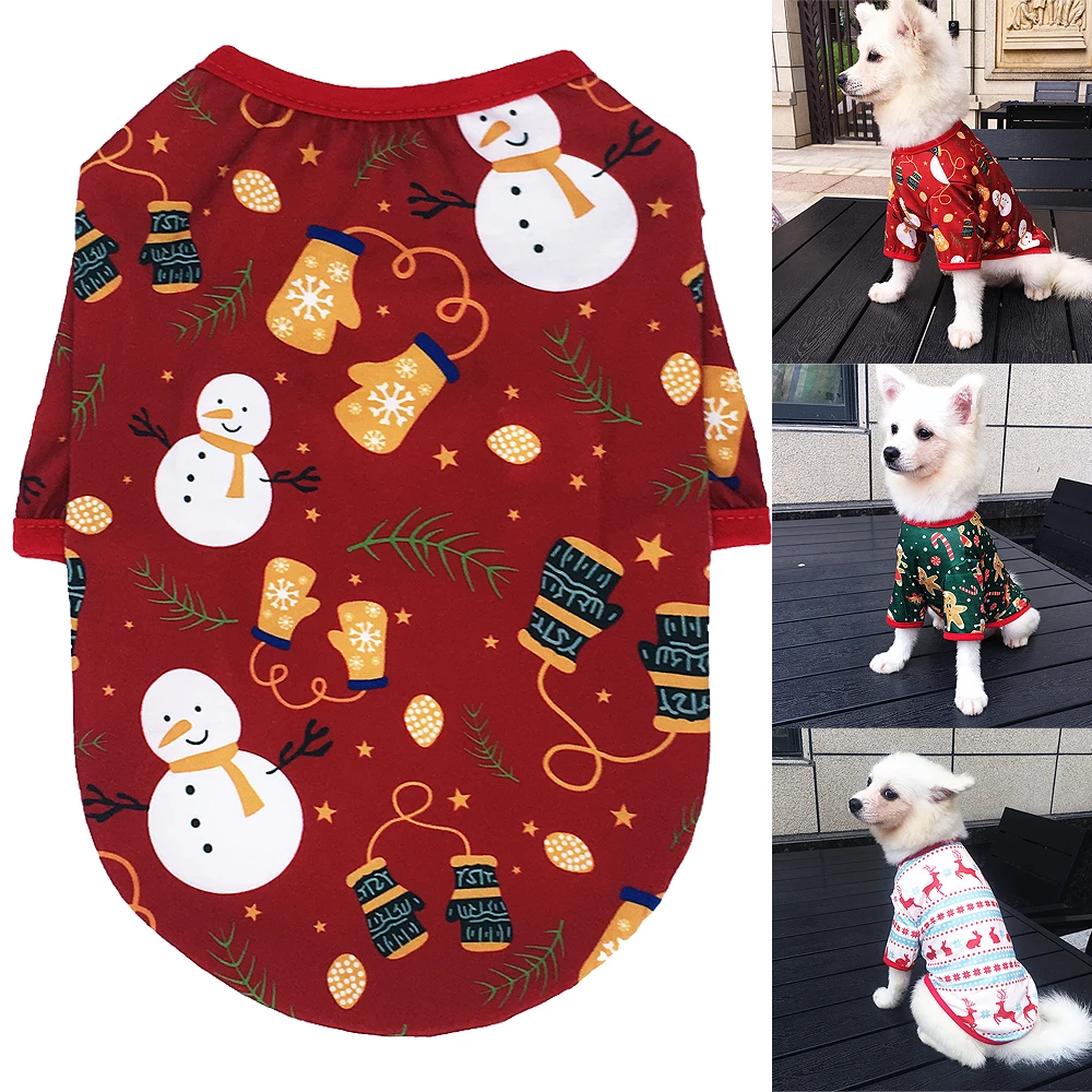 Christmas Dog Clothes Vest Winter Warm Soft Fleece Puppy Pet Jackets For Small Dogs Cats Shirt Chihuahua Teddy Bulldog Costume