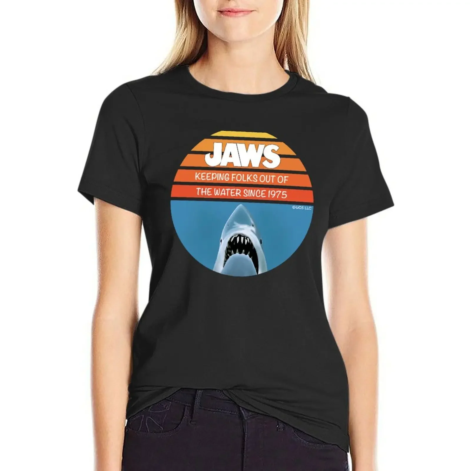

JAWS:Keeping Folks Out Of The Water Since 1975, Shark Movie T-Shirt cute tops oversized vintage clothes Women clothes
