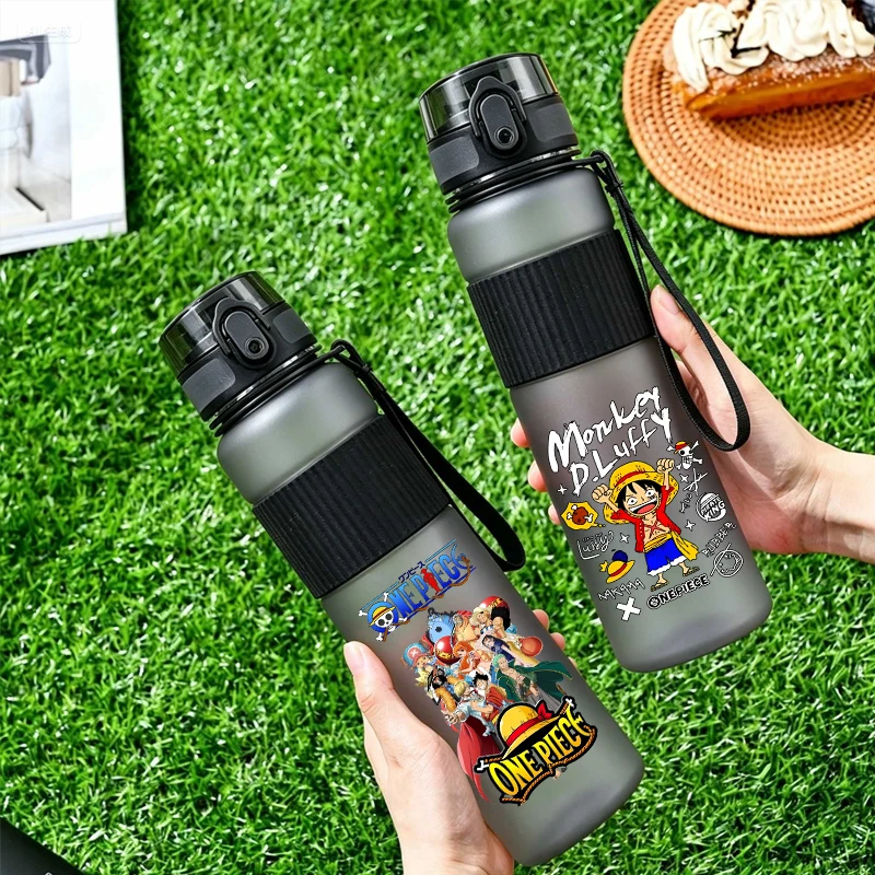 

550ml One Piece Sport Water Bottle Anime Luffy Motivational Leak Proof men Portable Reusable Cups Outdoor Travel Gym Jugs Gift