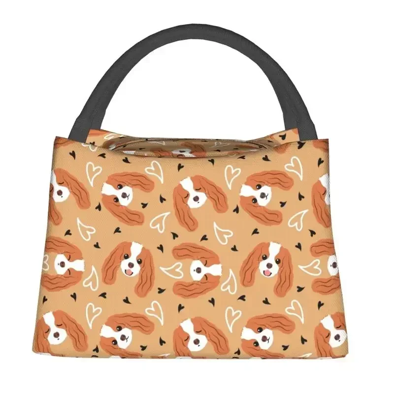 Cute Cavalier King Charles Spaniel Insulated Lunch Bags for Women Dog Puppy Thermal Cooler Bento Box Office Picnic Travel