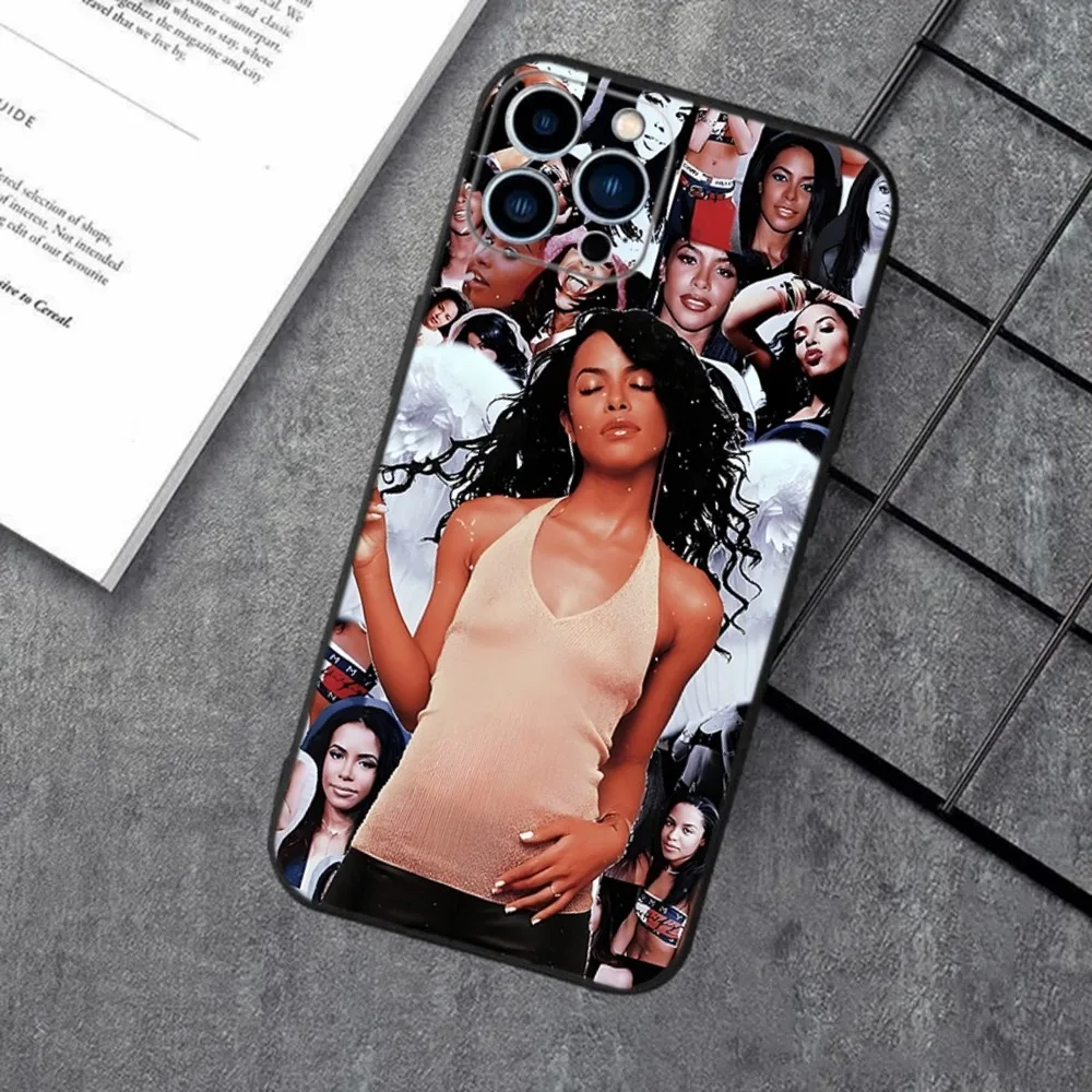 A-Aaliyah Hip Hop Music Phone Case For Apple iPhone 15,14,13,12,11,XS,XR,X,8,7,Pro,Max,Plus,mini Silicone Black Cover