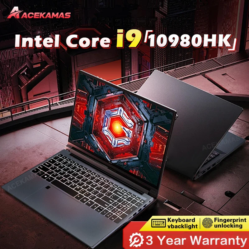 Acekamas 15.6" Gaming Laptop Intel Core I9 10980hk IPS 1920*1080 Notebook