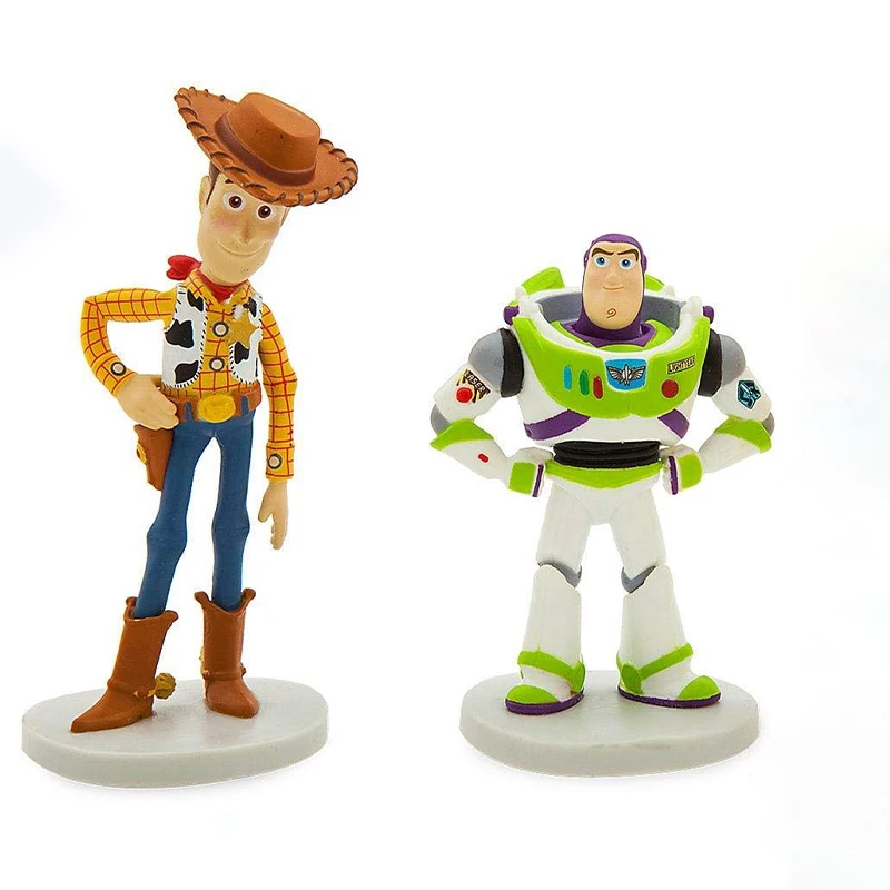 Disney Toy Story 4 Deluxe Figure Playset, Personagem de Desenhos Animados, Woody, Jessie, Buzz Lightyear, Modelo Colecionável, Presentes Encaixotados, Conjunto 9 Peças