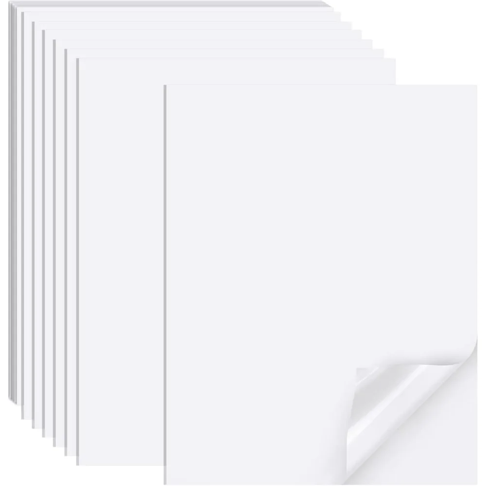 Full Sheet Matte Sticker Paper for Inkjet and Laser Printers 40 Sheets Letter Size 8.5x11 Waterproof Printable Adhesive Label Paper Self Adhesive Printer Paper